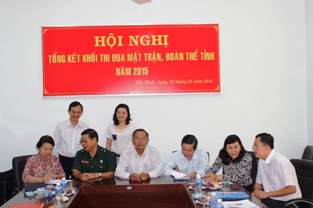 Tỉnh đoàn Tây Ninh: Tổ chức tổng kết khối thi đua mặt trận và các đoàn thể tỉnh năm 2015