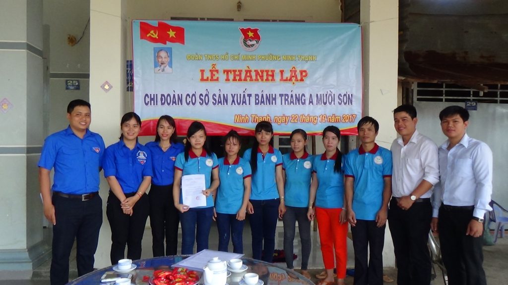 Thành phố Tây Ninh thành lập Chi đoàn Cơ sở sản xuất bánh tránh A.10 Sơn